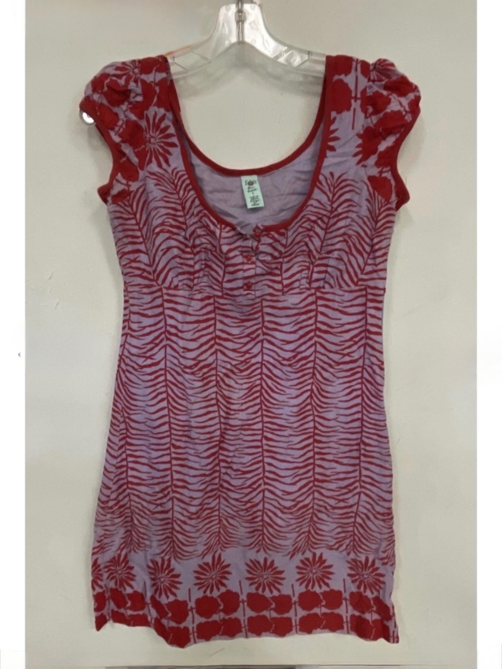 Free People Red/Purple Patterned Dress, Size 4